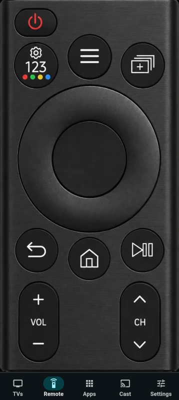 Minimal Samsung TV remote layout